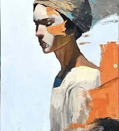 Contemplative Silence — Oil on canvas painting — by Ani Muradyan